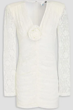 ROTATE Floral-appliquéd lace mini dress - White - DE 36