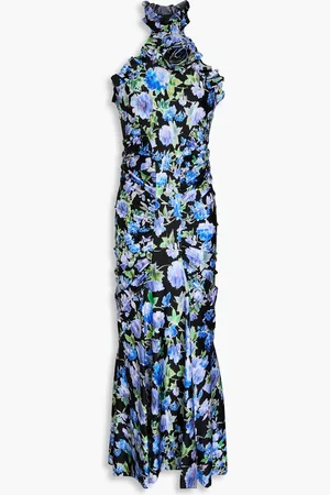 Serafini Ruffled floral-print jersey midi dress - - IT 40