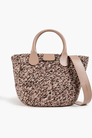 Chloé Leather-trimmed wool-blend tote - - OneSize