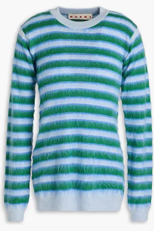 Marni Striped brushed wool sweater - Blue - IT 42