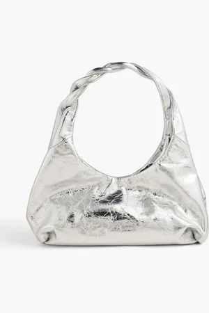 Sandro Crinkled mirrored-leather shoulder bag - Metallic - OneSize