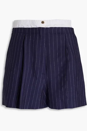 Sandro Pinstriped twill shorts - Blue - FR 42
