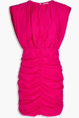 Sandro Ruched crinkled-twill mini dress - Pink - FR 38