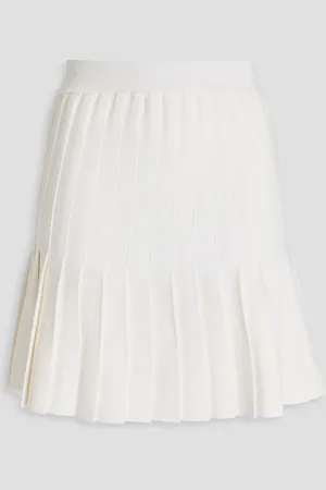 Sandro Pleated stretch-knit mini skirt - White - FR 40