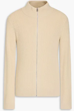 Sandro Ribbed wool-blend cardigan - Neutral - L