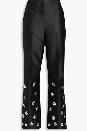 Sandro Floral-appliquéd twill flared pants - - FR 34