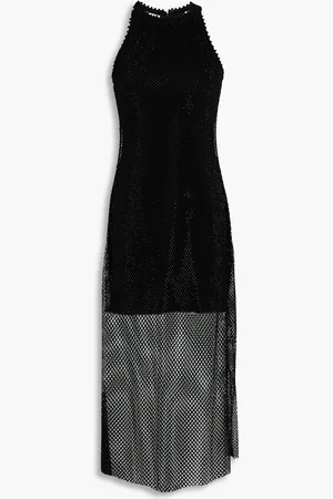 Sandro Crystal-embellished mesh midi dress - - FR 34