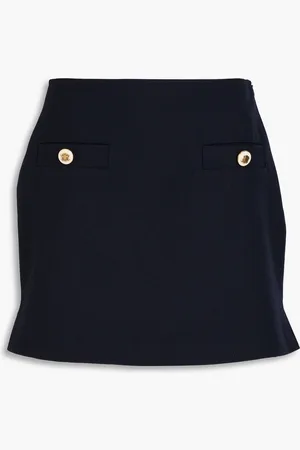 Sandro Wool-blend twill mini skirt - Blue - FR 38