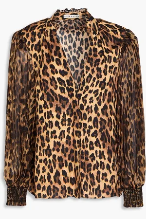 ALICE+OLIVIA Alice Olivia - Ilan leopard-print crepe de chine blouse - - L