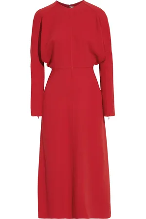 Victoria Beckham Gathered cady midi dress - - UK 4