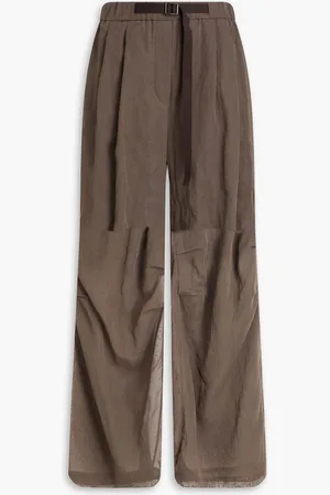 Brunello Cucinelli Cotton-organza wide-leg pants - - IT 40