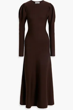 GABRIELA HEARST Hannah wool midi dress - Brown - M