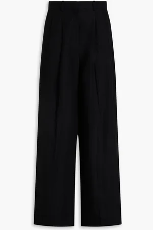 THEORY Pleated linen wide-leg pants - - US 4