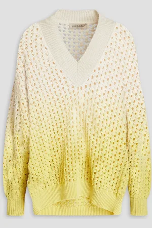 GENTRYPORTOFINO Dégradé cotton-blend sweater - White - IT 42