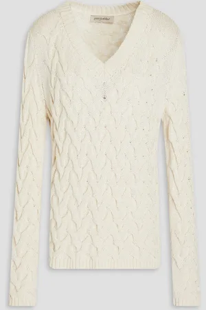 GENTRYPORTOFINO Cable-knit cotton-blend sweater - White - IT 44