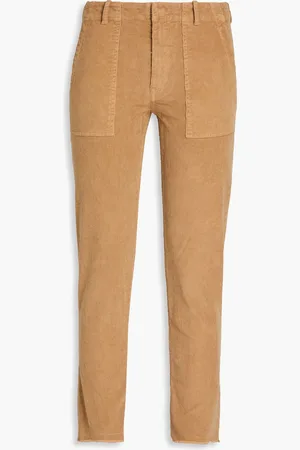 NILI LOTAN Jenna cropped cotton-blend corduroy slim-leg pants - Brown - US 12