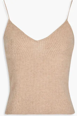 NAADAM Cropped ribbed cashmere top - Neutral - M