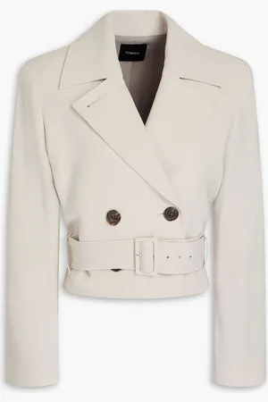 THEORY Cropped crepe jacket - White - XS