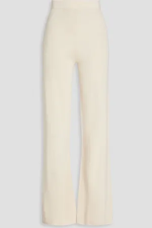 GENTRYPORTOFINO Metallic knitted flared pants - White - IT 40