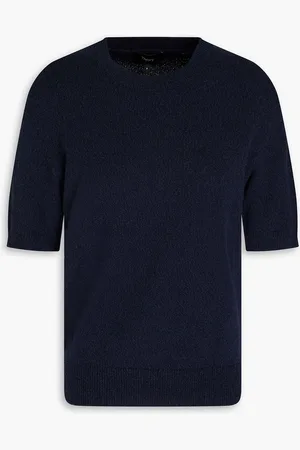 THEORY Bouclé-knit cotton-blend sweater - Blue - XS