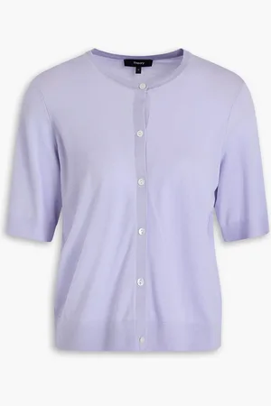 THEORY Wool-jersey cardigan - Purple - M