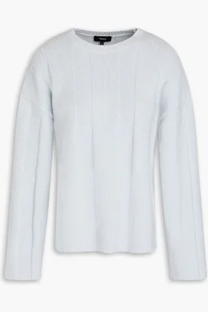 THEORY Ribbed wool-blend sweater - Blue - M