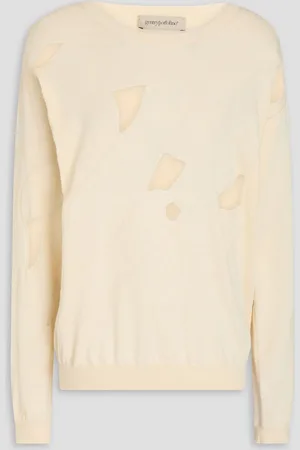 GENTRYPORTOFINO Silk and cotton-blend sweater - White - IT 40