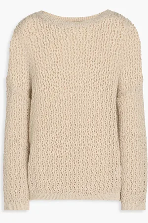 GENTRYPORTOFINO Sequin-embellished linen-blend sweater - Neutral - IT 44