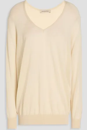 GENTRYPORTOFINO Cashmere and silk-blend sweater - White - IT 40