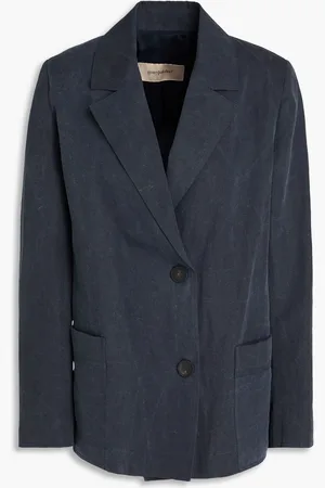 GENTRYPORTOFINO Cotton and linen-blend blazer - Blue - IT 40