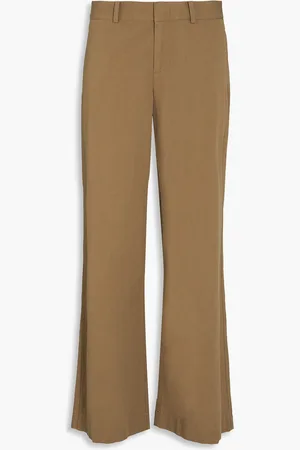 Vince Cotton-twill wide-leg pants - Green - US 10