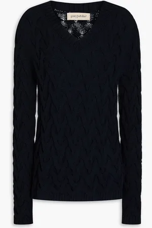 GENTRYPORTOFINO Cable-knit cotton-blend sweater - Blue - IT 40