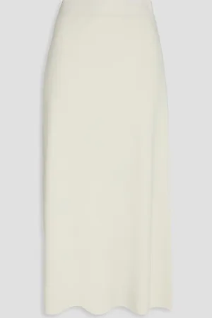 GENTRYPORTOFINO Silk and cotton-blend midi skirt - White - IT 44