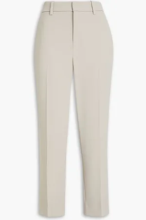 Vince Cropped crepe slim-leg pants - Neutral - US 10