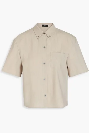 THEORY Wool-blend shirt - Neutral - S