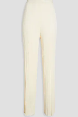 GENTRYPORTOFINO Ribbed-knit straight-leg pants - White - IT 40