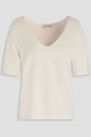 GENTRYPORTOFINO Metallic knitted Top - White - IT 40