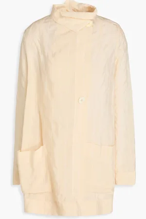 GENTRYPORTOFINO Striped satin-crepe jacket - Neutral - IT 42