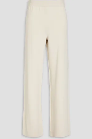 GENTRYPORTOFINO Silk and cotton-blend straight-leg pants - White - IT 42