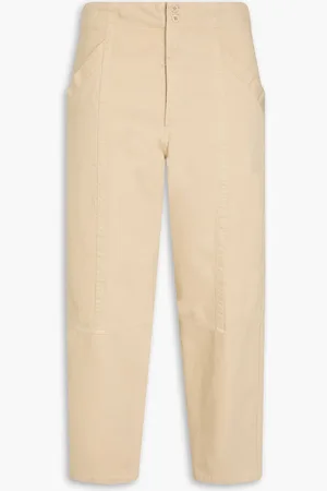 GENTRYPORTOFINO Cropped cotton-twill tapered pants - Neutral - IT 46