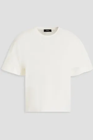 THEORY Cotton-blend piqué top - White - L