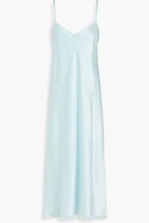 Vince Frayed satin midi slip dress - Blue - S