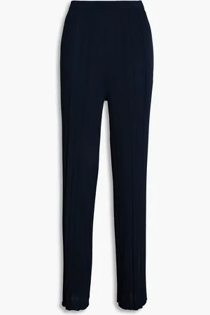 GENTRYPORTOFINO Ribbed-knit straight-leg pants - Blue - IT 46