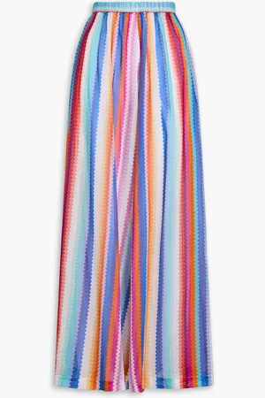 Missoni Printed cotton and silk-blend voile wide-leg pants - - IT 36