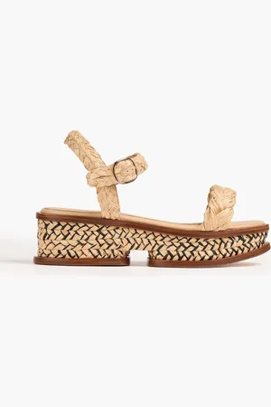 GABRIELA HEARST Michael braided raffia platform sandals - Neutral - EU 35