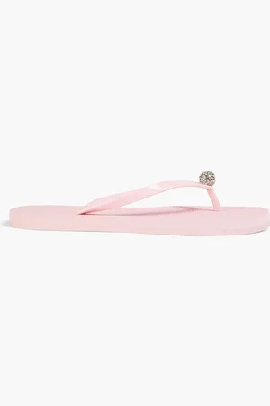 Stuart Weitzman Crystal-embellished PVC flip flops - Pink - EU 35.5