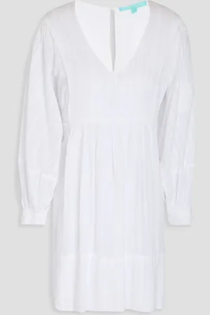 Melissa Odabash Camilla embroidered cotton-mousseline mini dress - - XL