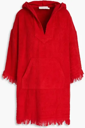 ZIMMERMANN Hooded fringed cotton-terry jacquard mini dress - - 00