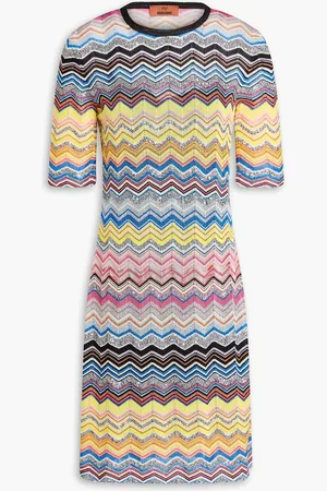 Missoni Sequin-embellished metallic crochet-knit mini dress - - IT 40