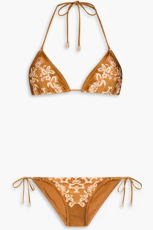 ZIMMERMANN Printed tringle bikini - Brown - 4